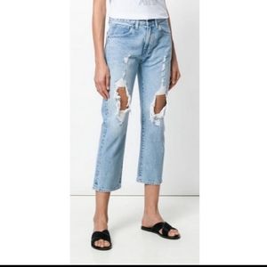Levis slim crop distressed blue Jeans Denim Women size 28 New